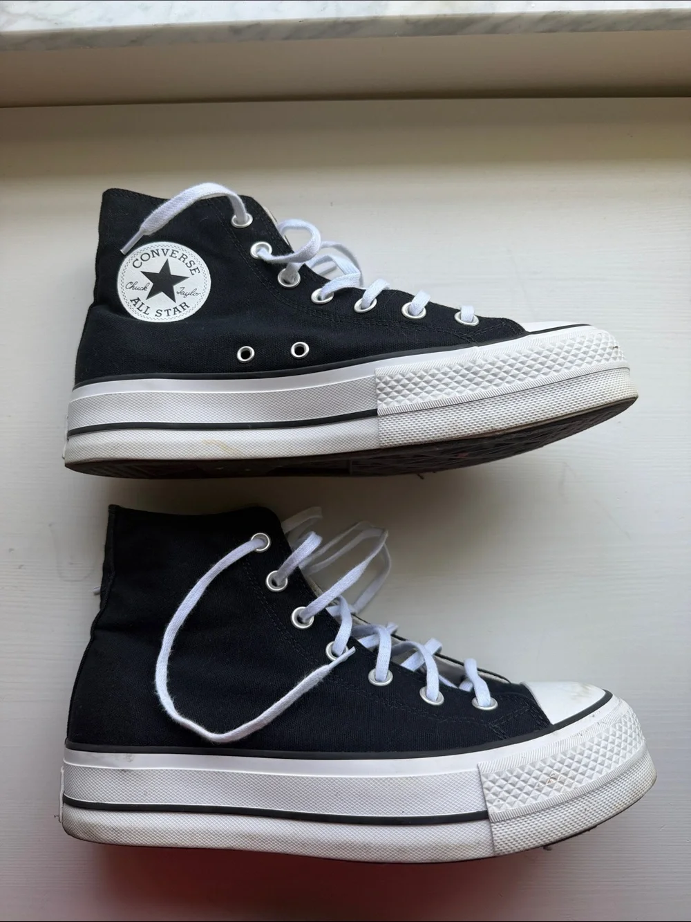 Converse Black High Top Platform Sneakers